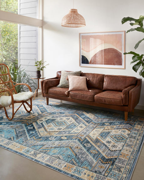Zion Rug 02 | Ocean / Gold