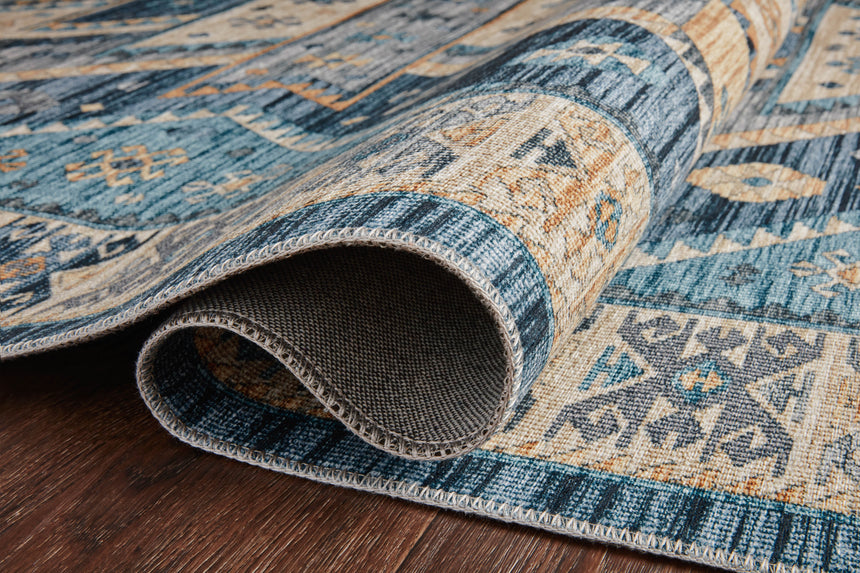 Zion Rug 02 | Ocean / Gold
