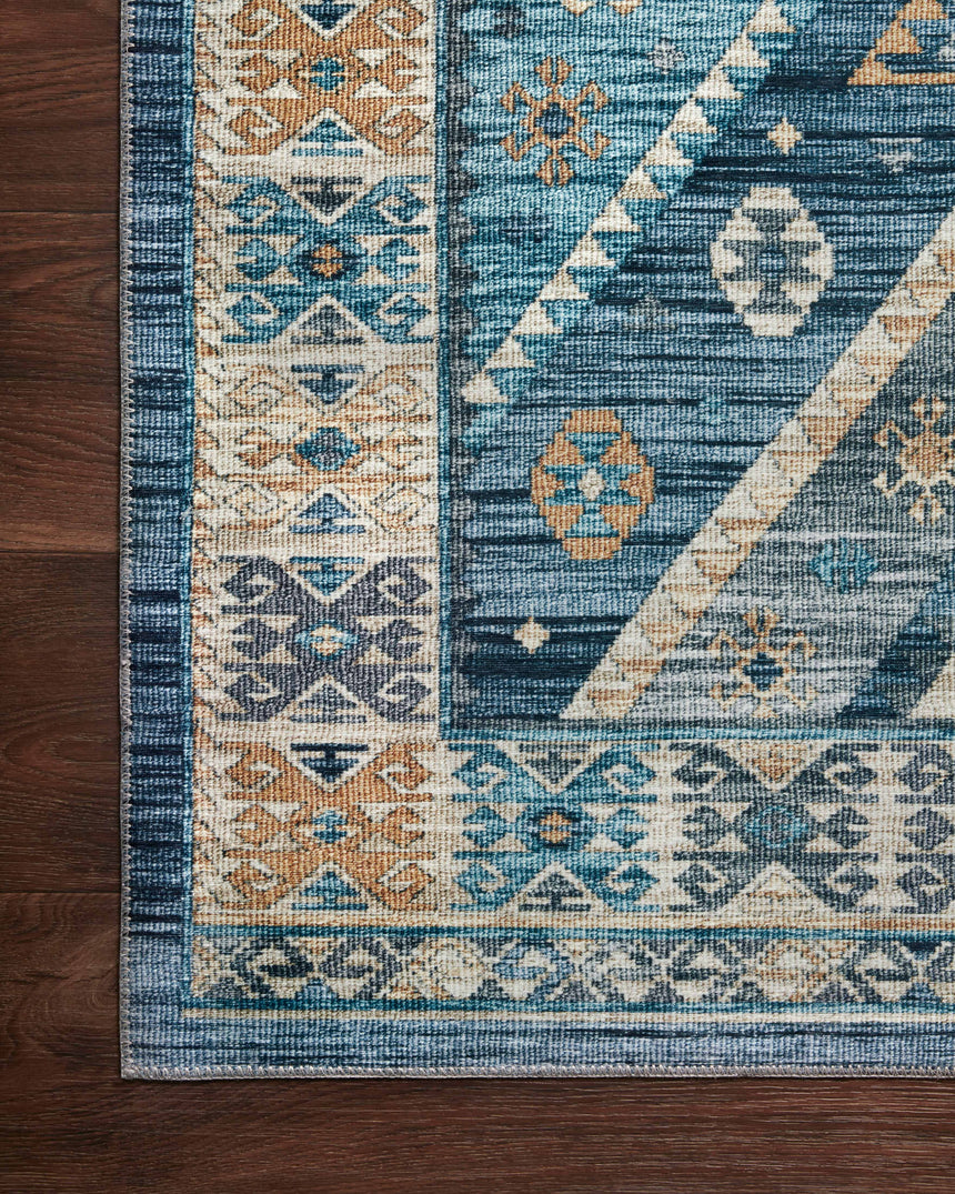 Zion Rug 02 | Ocean / Gold