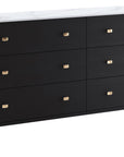 Matte Black on Oak with Porcelain and Bronze Handles | Mobican Zara Double Dresser | Valley Ridge Furniture