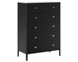 Matte Black on Oak with Porcelain and Bronze Handles | Mobican Zara High Chest | Valley Ridge Furniture