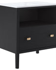 Matte Black on Oak with Porcelain and Bronze Handles | Mobican Zara Night Table | Valley Ridge Furniture