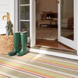 Dash & Albert Stone Soup Handwoven Indoor/Outdoor Rug in Multi, doorstep setting