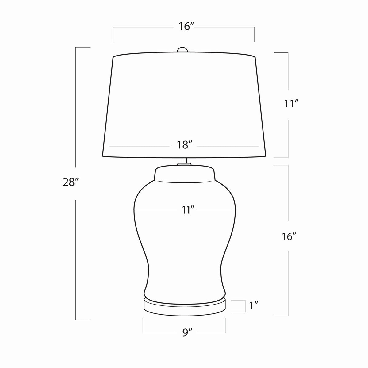 Royal One Light Table Lamp