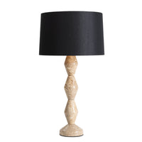 Crew Travertine Buffet Lamp (Black Shade)
