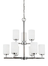 Oslo Nine Light Chandelier — Cased Opal Etched