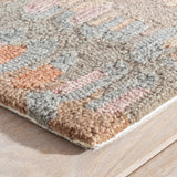Dash & Albert Paint Chip Hand Micro Hooked Wool Rug in Stone, corner detail