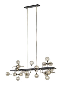Viaggio 25 Light Linear Chandelier — Smoke Glass