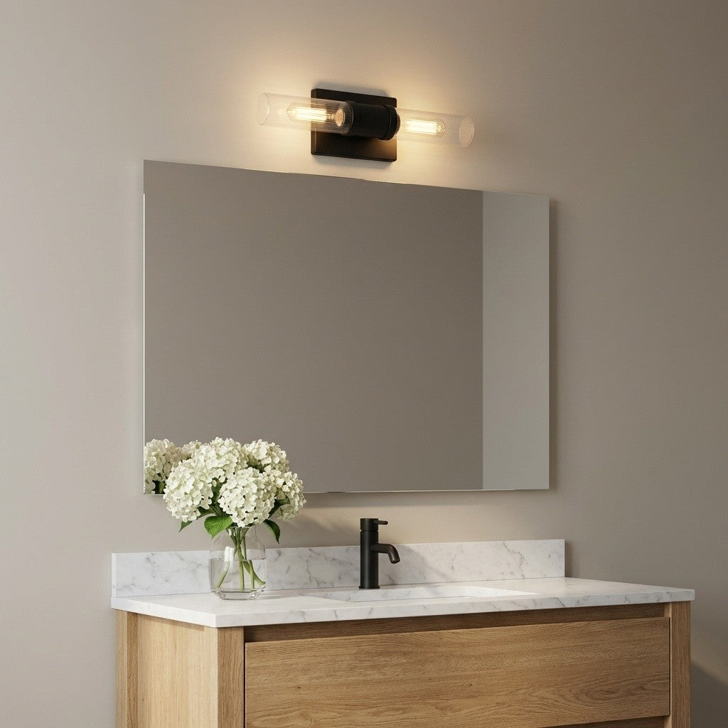 Keaton 16" Bath Sconce — Clear Fluted