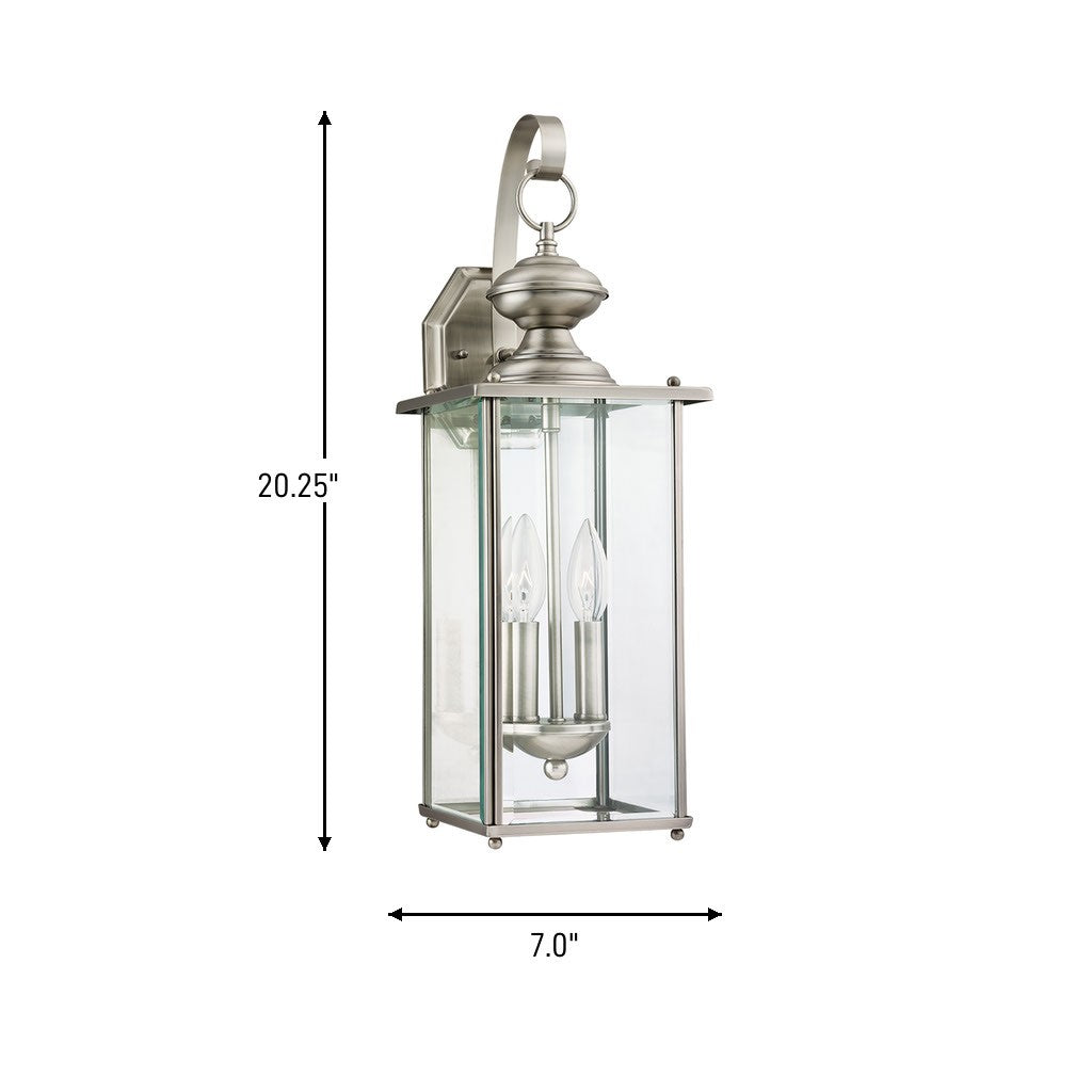 Two Light Outdoor Wall Lantern — 20.25", Torpedo Bulb
