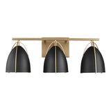 Three Light Wall/Bath — Midnight Black, 75 W