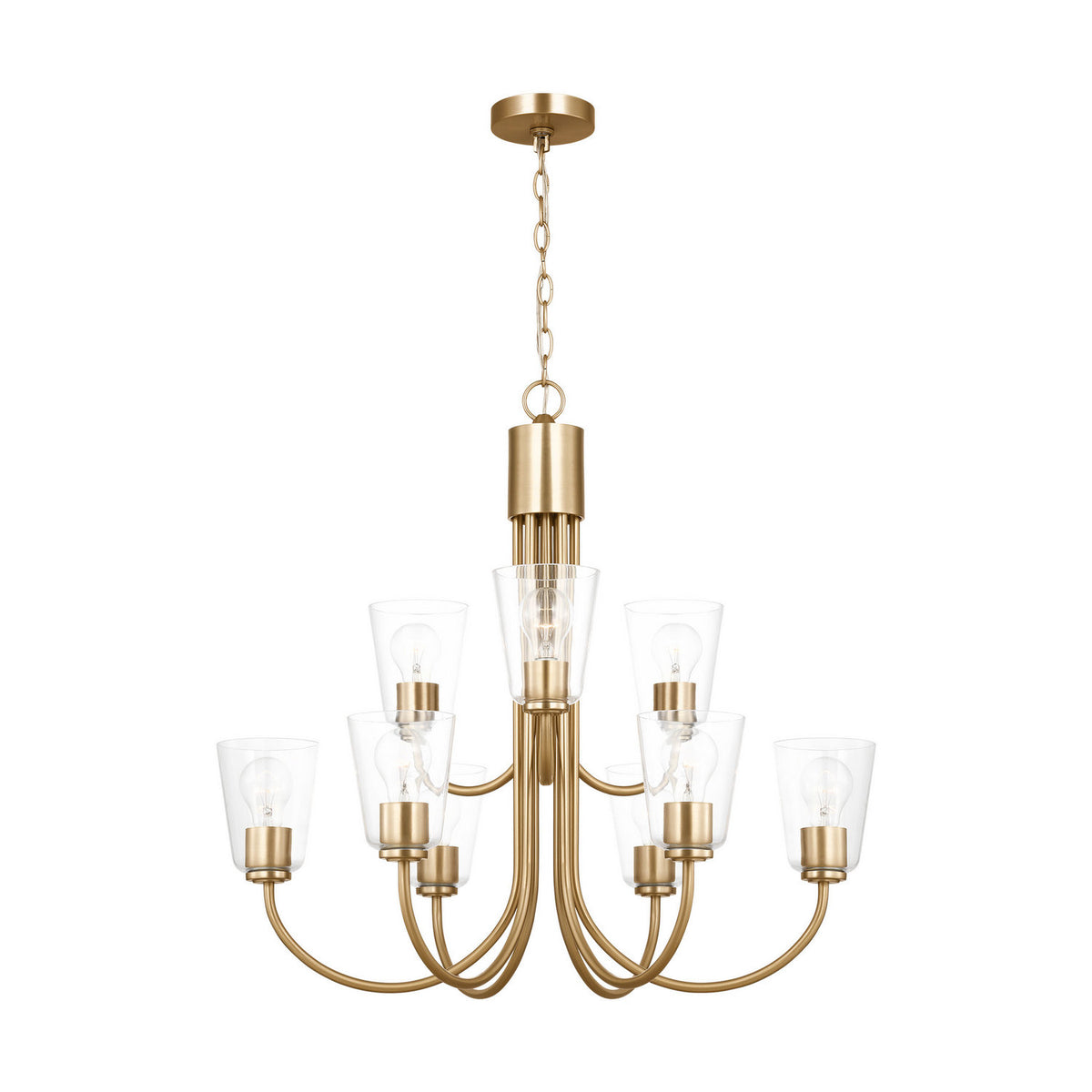 Miles Nine Light Chandelier — Clear