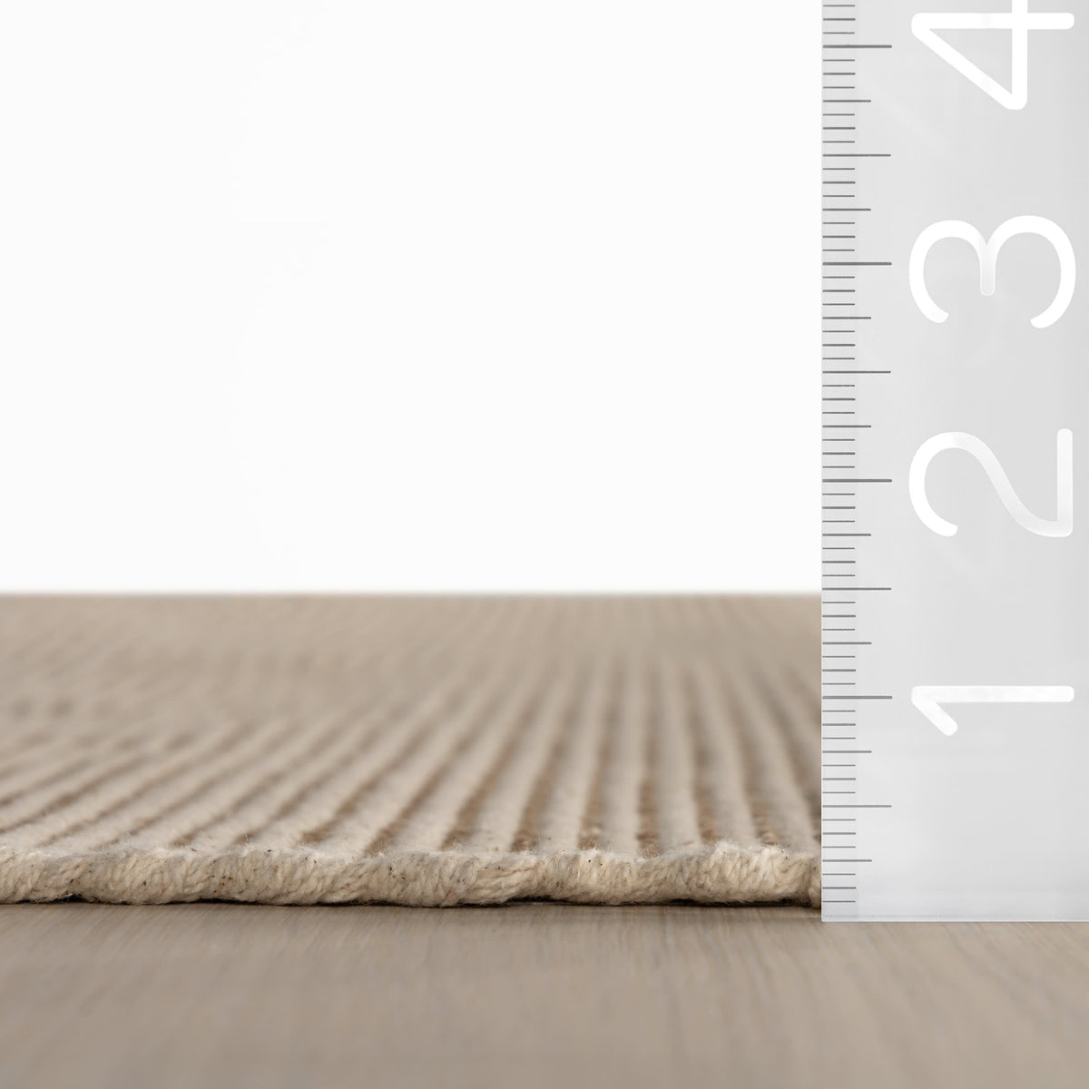 Dash & Albert Haverhill Handwoven Cotton Rug in Natural, pile height