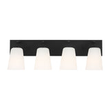 Miles Four Light Bath — Etched white glass