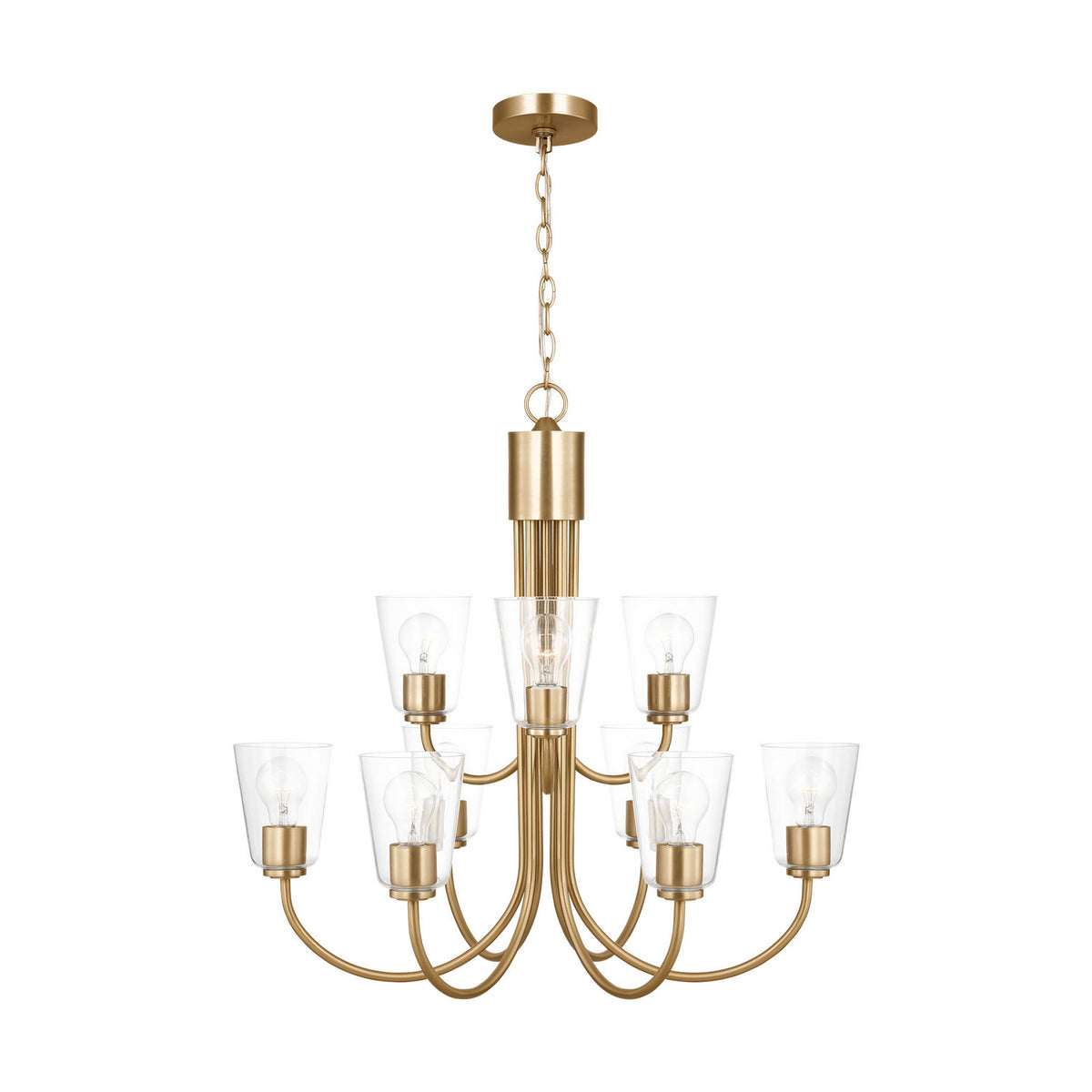 Miles Nine Light Chandelier — Clear
