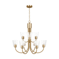 Miles Nine Light Chandelier — Clear