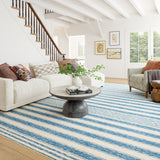 Vion Coastal Striped Machine Washable Rug