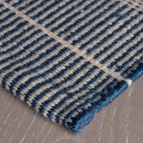 Dash & Albert Samson Handwoven Indoor/Outdoor Rug in Navy, corner detail