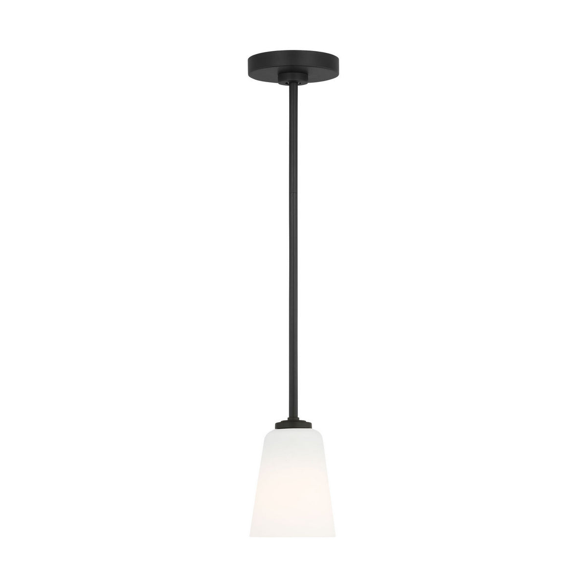 Miles One Light Pendant — Etched white glass