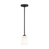 Miles One Light Pendant — Etched white glass