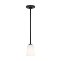 Miles One Light Pendant — Etched white glass