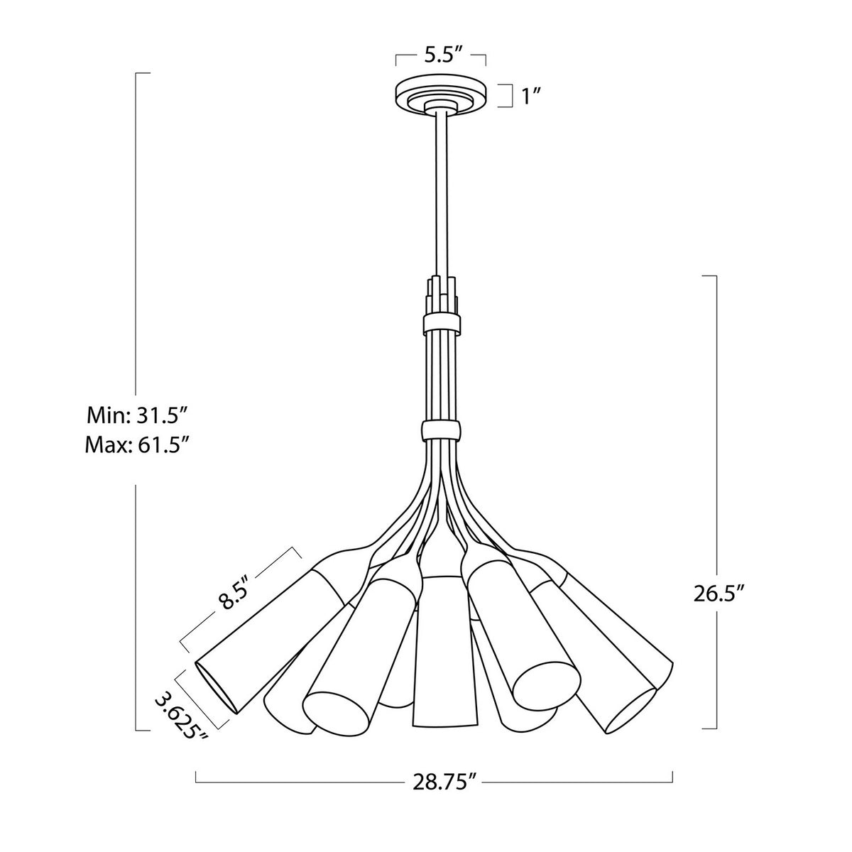 Mousseaux Nine Light Chandelier