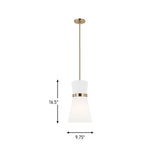 One Light Pendant — 16.50", White