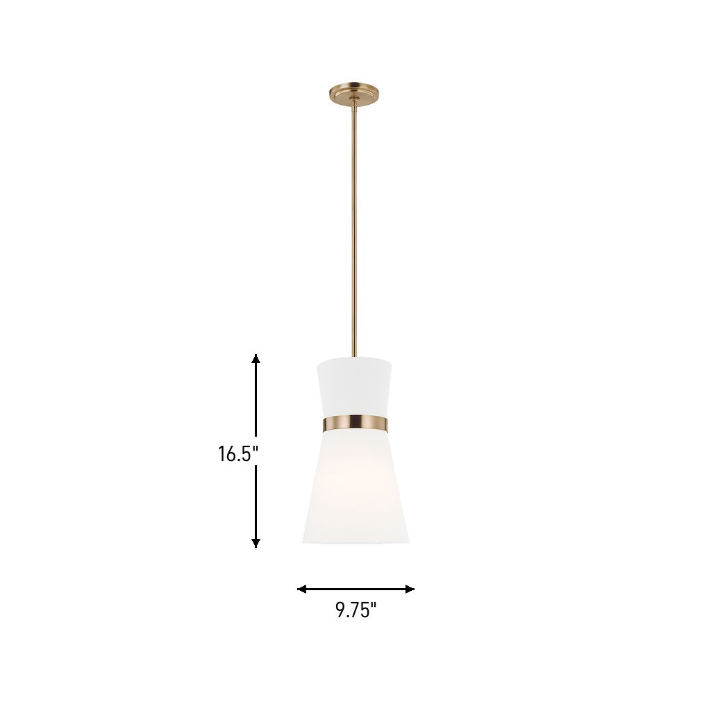 One Light Pendant — 16.50", White
