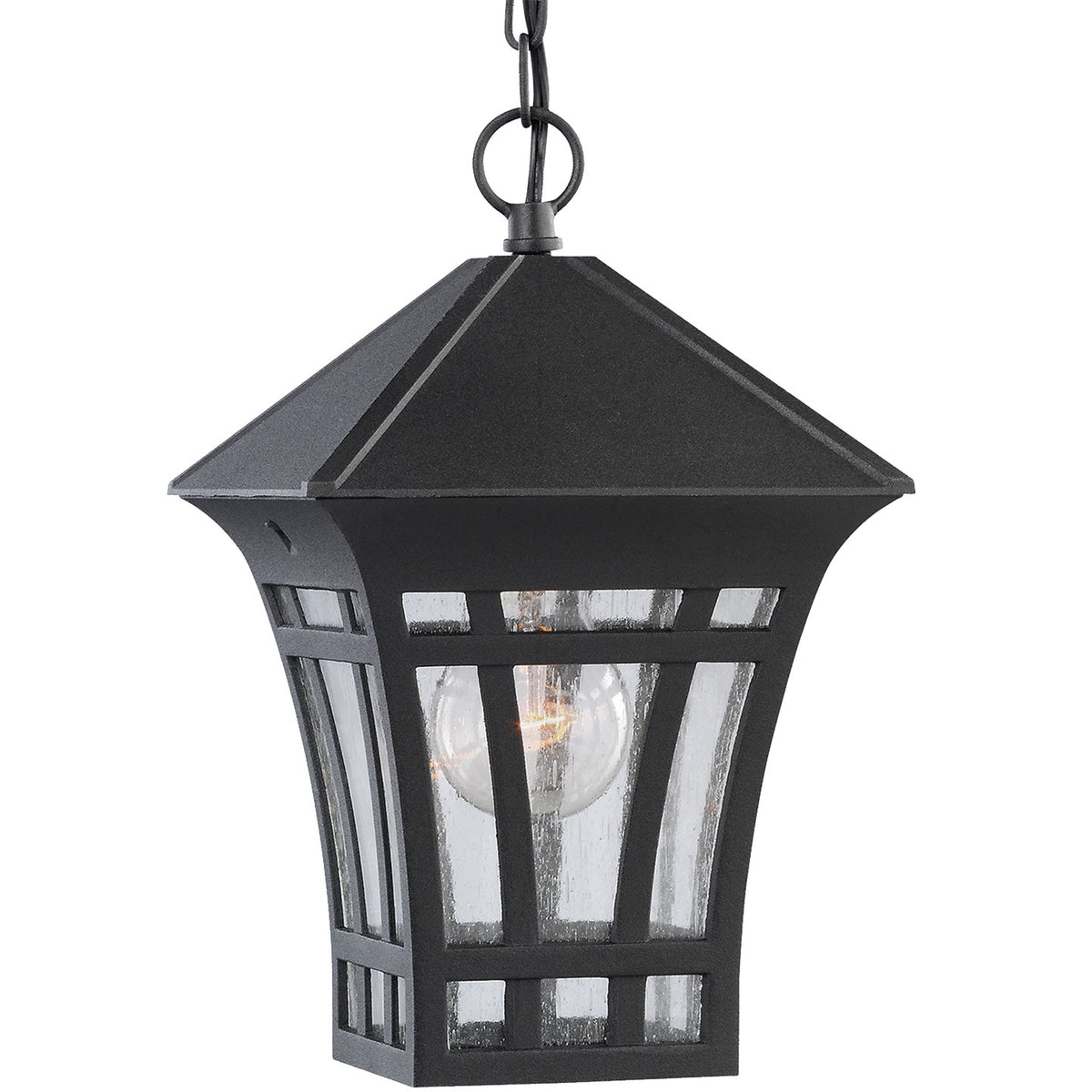 Herrington 12" Hanging Lantern — Clear Seeded