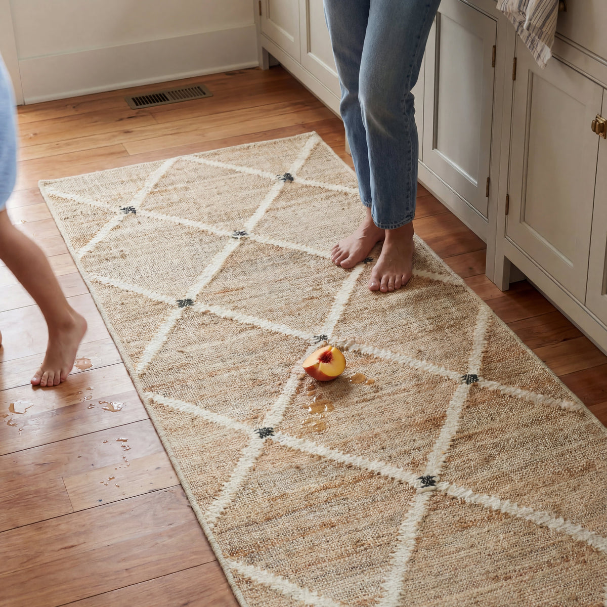 Dash & Albert Kali Machine Washable Rug in Natural, kitchen runner