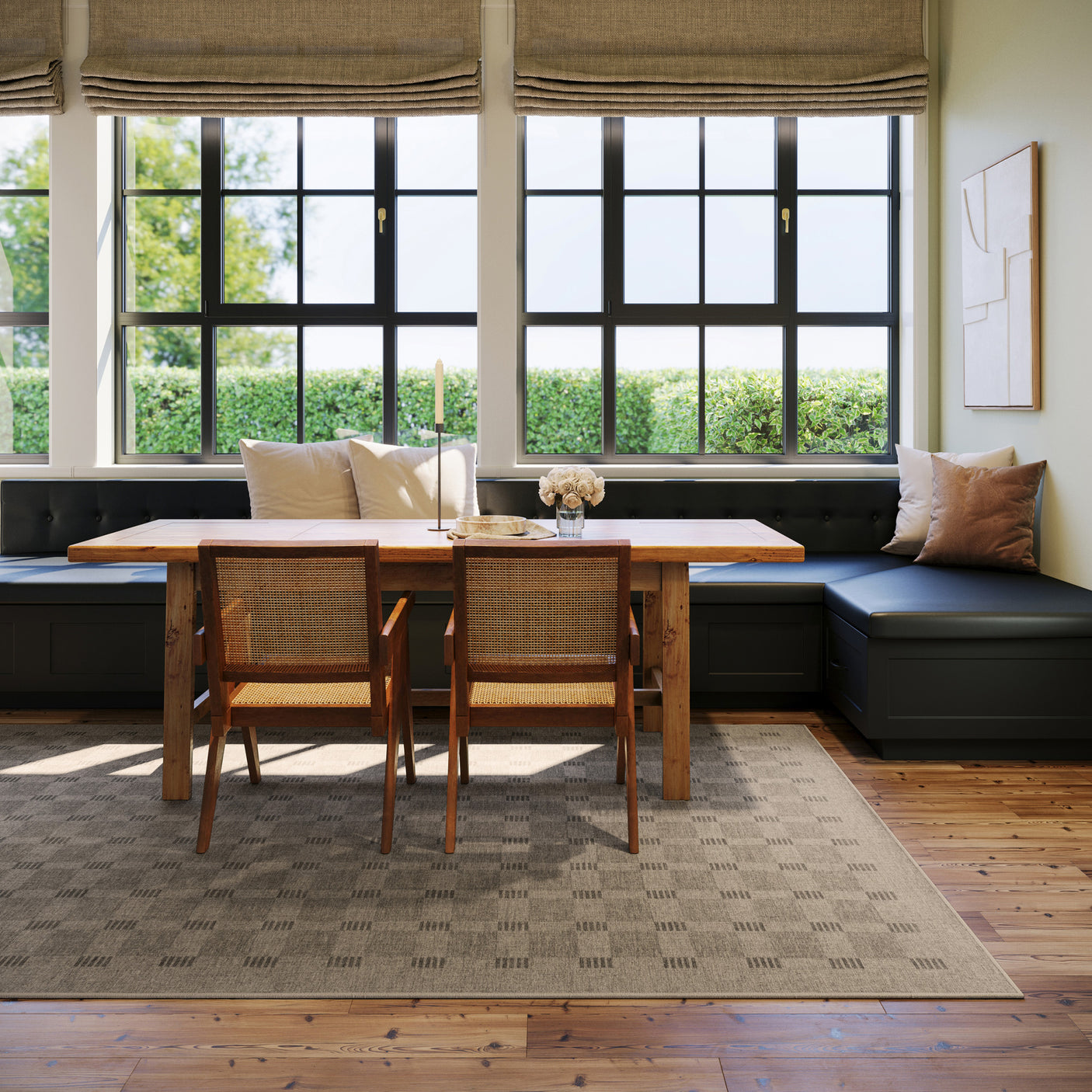 Nate Berkus Walker Modern Checkered Washable Area Rug