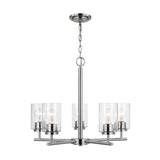 Oslo Five Light Chandelier — Clear Seeded