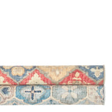 Dash & Albert Pali Machine Washable Rug in Blue and Multicolour, rolled stack