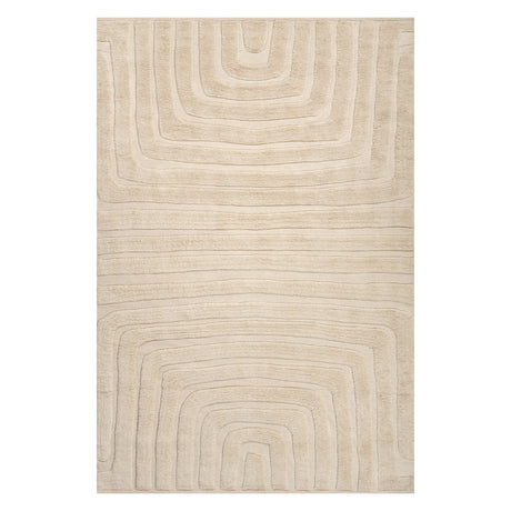 Dash & Albert Ais Abstract Bohemian Rug in Ivory, on white