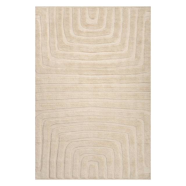 Dash & Albert Ais Abstract Bohemian Rug in Ivory, on white