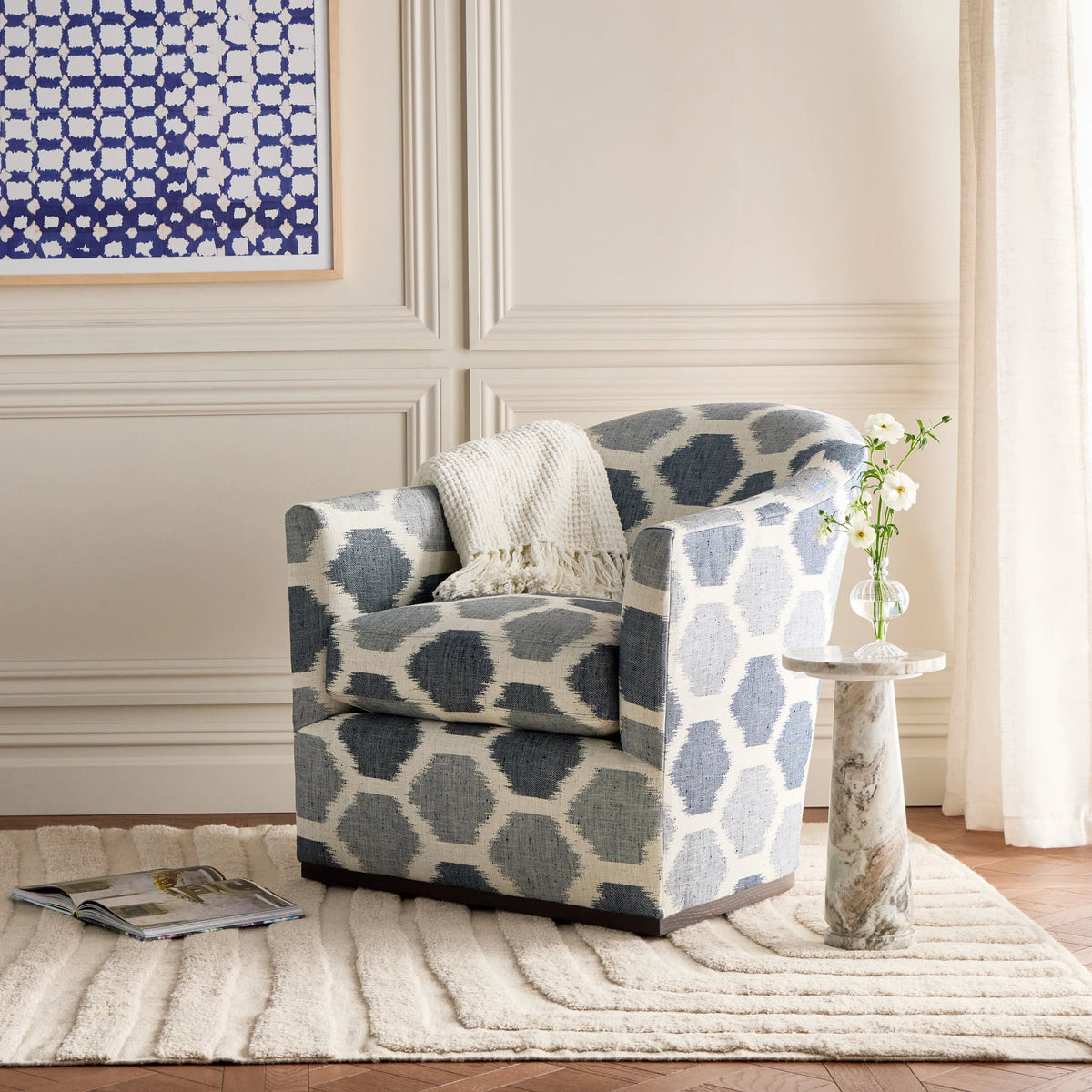 Dash & Albert Ais Abstract Bohemian Rug in Ivory, photo 2