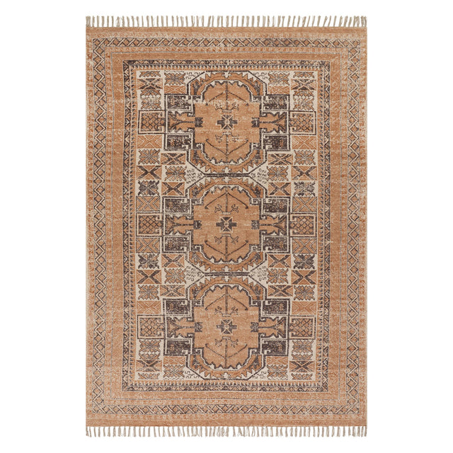 Dash & Albert Ardin Vintage Handmade Cotton Rug in Brown, on white
