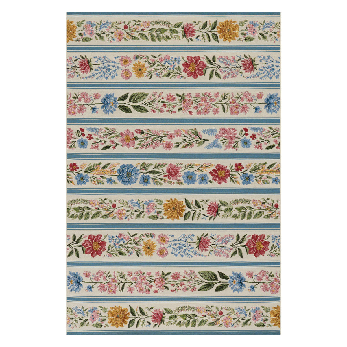 Dash & Albert Arroya Floral Indoor/Outdoor Rug in Multicolour, on white