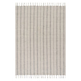 Dash & Albert Arven Striped Handmade Cotton Rug in Grey, on white