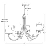 Treble Eight Light Chandelier