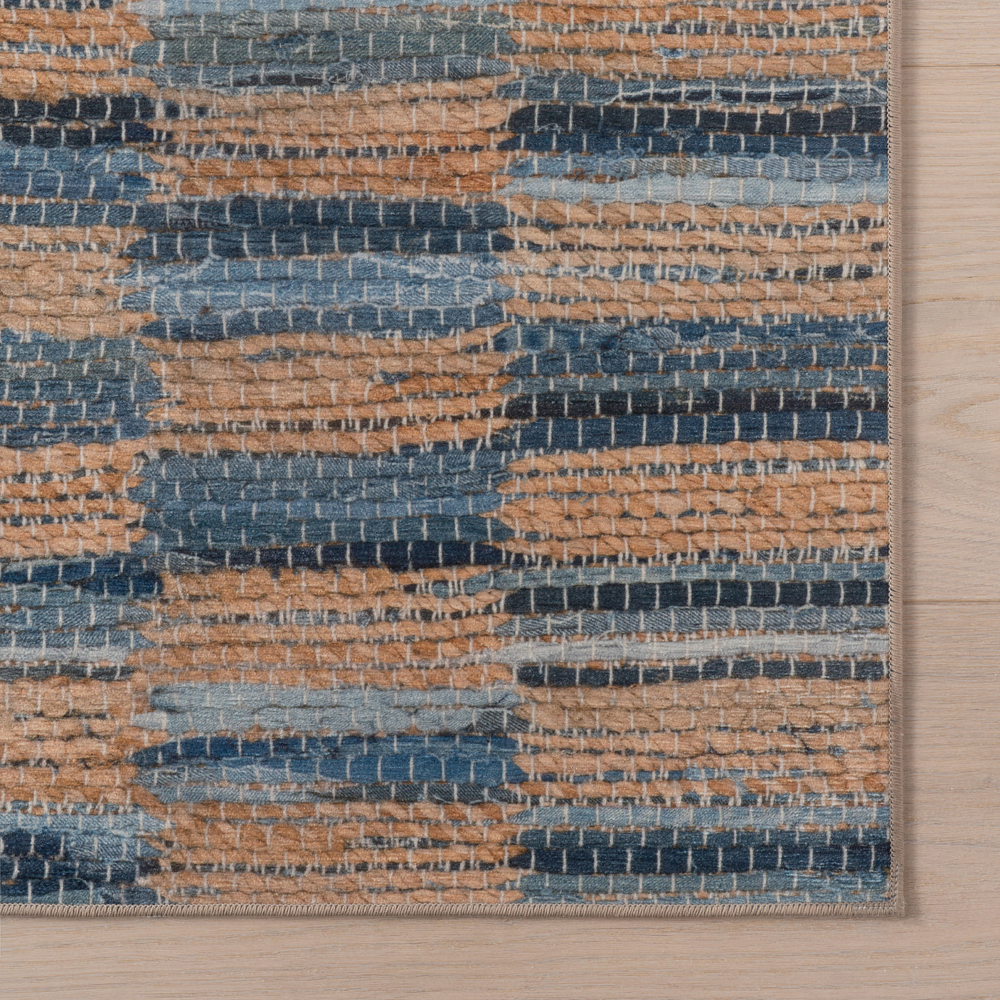 Lynix Coastal Striped Machine Washable Rug
