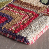 Dash & Albert Gypsy Rose Hand Hooked Wool Rug in Multi, corner detail