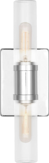 Keaton 16" Bath Sconce — Clear Fluted