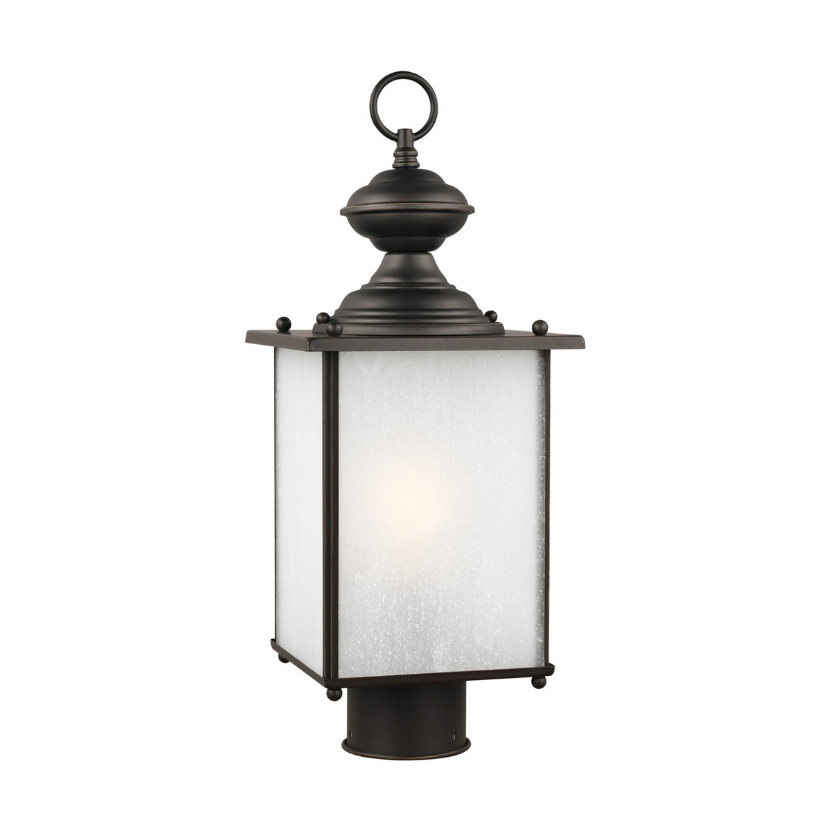 Jamestowne 17" Post Lantern — Frosted Seeded
