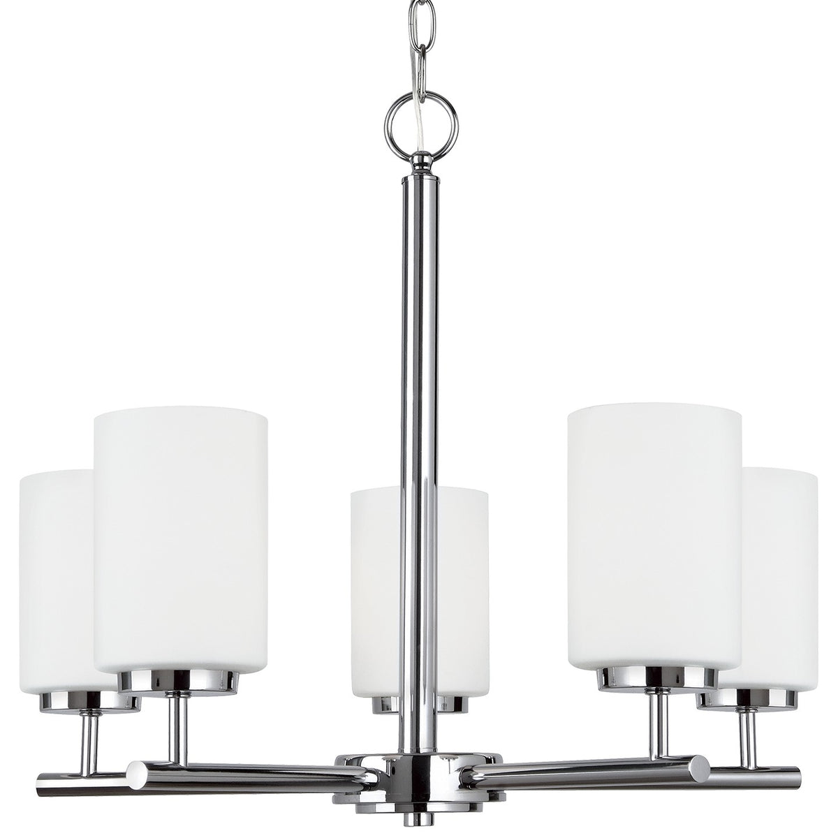 Oslo Five Light Chandelier — Cased Opal Etched