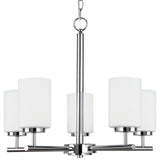 Oslo Five Light Chandelier — Cased Opal Etched