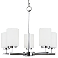 Oslo Five Light Chandelier — Cased Opal Etched