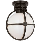 Gracie 10" Captured Globe Flush Mount with White Glass