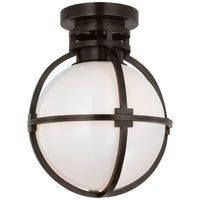 Gracie 10" Captured Globe Flush Mount with White Glass