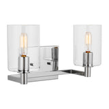 LED Bath Wall Sconce — W: 14.25" × H: 7.75" × D: 6.38"